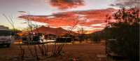 Sunset over our semi-permanent eco-camp on the Larapinta Trail | #cathyfinchphotography