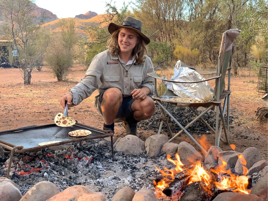 Guides prepare fresh meals each day