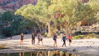 Hiking beside one of the many waterholes along the Larapinta Trail | Luke Tscharke