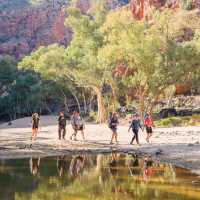 Hiking beside one of the many waterholes along the Larapinta Trail | Luke Tscharke