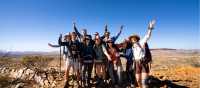 Happy hikers at Euro Ridge on the Larapinta Trail | Shaana McNaught
