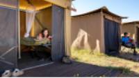 Relaxing at our exclusive eco-comfort camps on the Larapinta |  <i>Shaana McNaught</i>