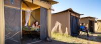 Relaxing at our exclusive eco-comfort camps on the Larapinta | Shaana McNaught