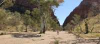 Trekkers make their way towards Simpson's Gap on the Larapinta Trail | Larissa Duncombe