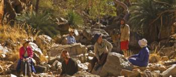 The group stop for a break  on the Larapinta Trail | Peter Walton