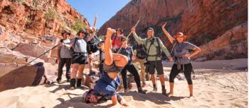 Happy group of hikers on the Larapinta Trail | Luke Tscharke